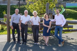 Sur la photo : Laurent Rausis, Pierre-Louis Abbet, Nicola Thibaudeau, Sandrine Tissières, Joachim Rausis